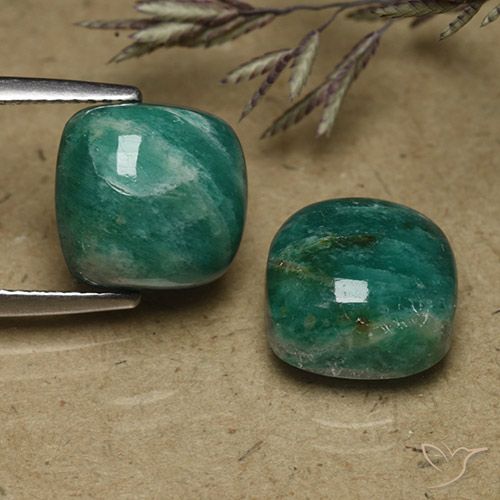 10.47 ct Green Amazonite, 10.1 x 10.1 mm Cushion Cut From Madagascar, Photo A