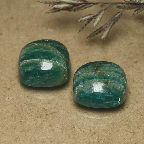 9.08 ctw Green Amazonite Stones, Natural Amazonite in Cushion Cabochon Shape for Sale