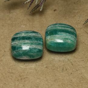 9.66 ctw Green Amazonite Stones, Natural Amazonite in Cushion Cabochon Shape for Sale