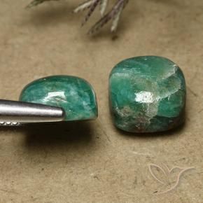 Amazonite Gemstones in 10 x 10 mm (calibrated) Size for Sale, Amazonite Stones in Medium Green Color
