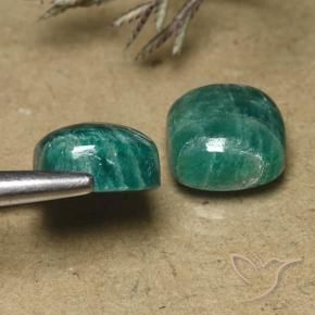 Amazonite Gemstones in 10 x 10 mm (calibrated) Size for Sale, Amazonite Stones in Medium-Dark Green Color