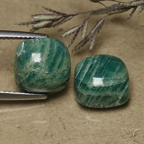 11.22 ct Green Amazonite, 10.2 x 10.1 mm Cushion Cut From Madagascar, Photo A