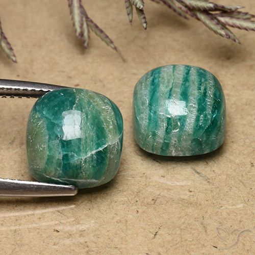 11.8 ct Green Amazonite, 10.3 x 10.2 mm Cushion Cut From Madagascar, Photo A