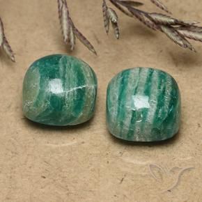 11.80 ctw Green Amazonite Stones, Natural Amazonite in Cushion Cabochon Shape for Sale