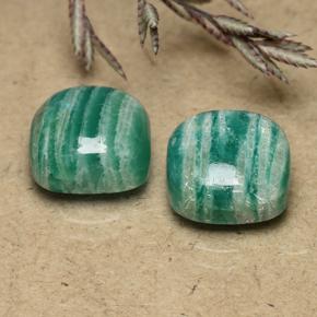 9.65 ctw Green Amazonite Stones, Natural Amazonite in Cushion Cabochon Shape for Sale