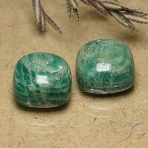 11.34 ctw Green Amazonite Stones, Natural Amazonite in Cushion Cabochon Shape for Sale