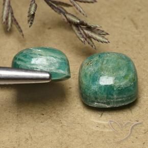 Amazonite Gemstones in 10 x 10 mm (calibrated) Size for Sale, Amazonite Stones in Medium Green Color