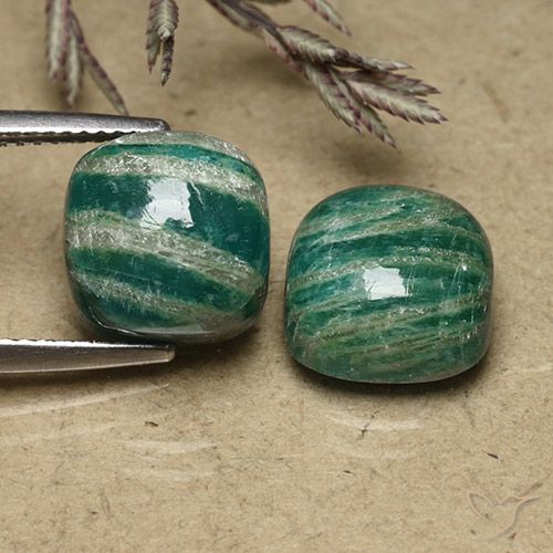 11.18 ct Green Amazonite, 10.4 x 10.3 mm Cushion Cut From Madagascar, Photo A