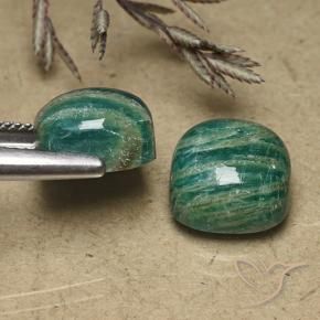 Amazonite Gemstones in 10 x 10 mm (calibrated) Size for Sale, Amazonite Stones in Pine Green Color