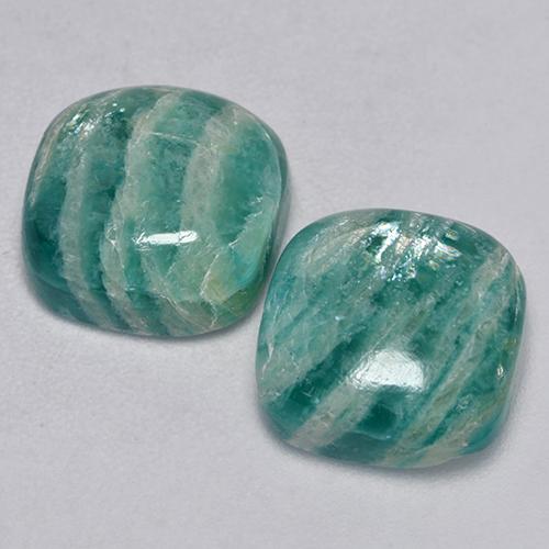 8.72 ctw Green Amazonite Stones, Natural Amazonite in Cushion Cabochon Shape for Sale
