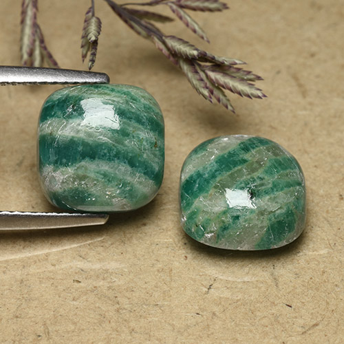 Cool Green Amazonite Gem - 4.4ct Cushion Cabochon (ID: 491637)