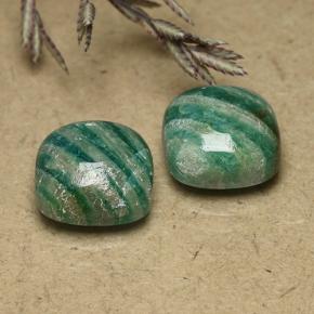 9.30 ctw Green Amazonite Stones, Natural Amazonite in Cushion Cabochon Shape for Sale