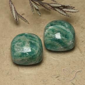 11.45 ctw Green Amazonite Stones, Natural Amazonite in Cushion Cabochon Shape for Sale