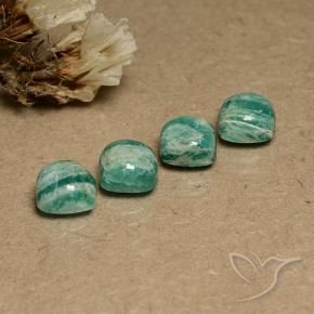 7.58 ctw Green Amazonite Stones, Natural Amazonite in Cushion Cabochon Shape for Sale