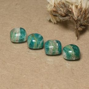 Pine Green Amazonit Edelstein - 2.1ct Kissen Cabochon (ID: 491672)
