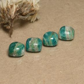 8.40 ctw Green Amazonite Stones, Natural Amazonite in Cushion Cabochon Shape for Sale