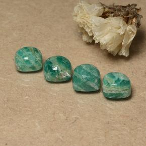 Amazonite Gemstones in 7.3 x 7.2 mm Size for Sale, Amazonite Stones in Pine Green Color