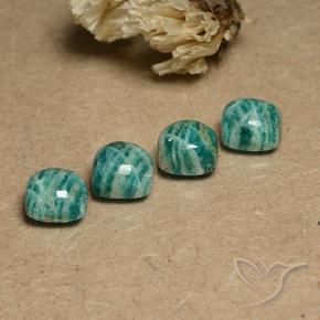 7.95 ctw Green Amazonite Stones, Natural Amazonite in Cushion Cabochon Shape for Sale