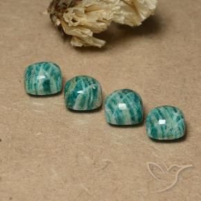 Amazonite Gemstones in 7.3 x 7.3 mm Size for Sale, Amazonite Stones in Pine Green Color