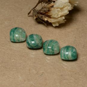 7.61 ctw Green Amazonite Stones, Natural Amazonite in Cushion Cabochon Shape for Sale