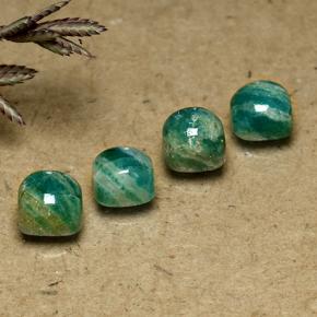 3.45 ctw Green Amazonite Stones, Natural Amazonite in Cushion Cabochon Shape for Sale