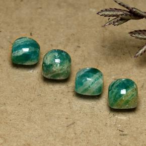 Amazonite Gemstones in 5.3 x 5.2 mm Size for Sale, Amazonite Stones in Deep Green Color