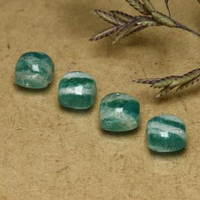 Amazonite Gemstones in 5.3 x 5.3 mm Size for Sale, Amazonite Stones in Pine Green Color