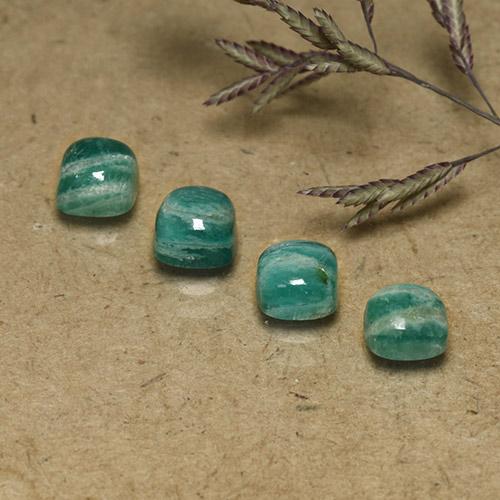 Cool Green Amazonite Gem - 0.7ct Cushion Cabochon (ID: 491699)
