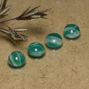 1.96 ctw Green Amazonite Stones, Natural Amazonite in Round Cabochon Shape for Sale