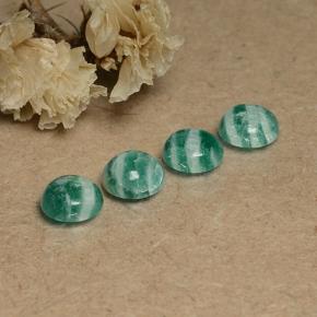 2.72 ctw Green Amazonite Stones, Natural Amazonite in Round Cabochon Shape for Sale