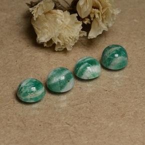3.68 ctw Green Amazonite Stones, Natural Amazonite in Round Cabochon Shape for Sale