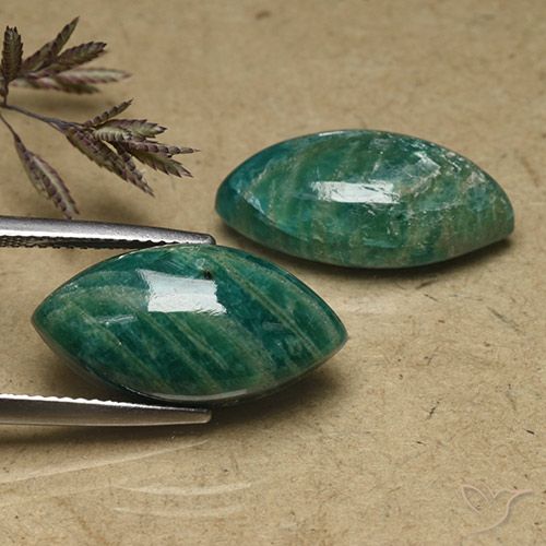 17.33 ct Green Amazonite, 19.9 x 10.1 mm Marquise Cut From Madagascar, Photo A