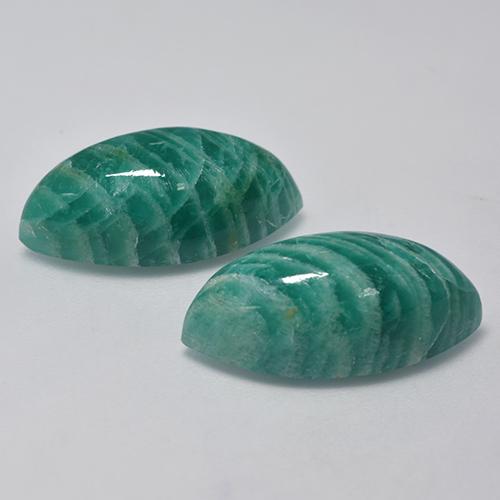 Amazonite Gemstones in 18.3 x 9.3 mm Size for Sale, Amazonite Stones in Medium Green Color