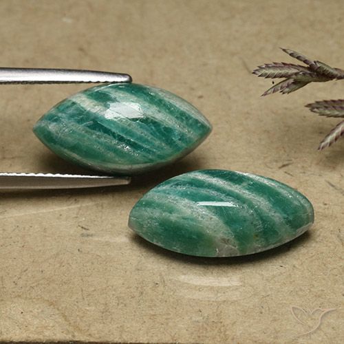 14.15 ct Green Amazonite, 18.2 x 9.3 mm Marquise Cut From Madagascar, Photo A