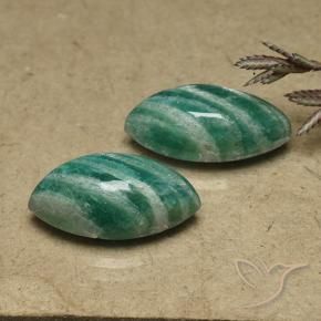 14.15 ctw Green Amazonite Stones, Natural Amazonite in Marquise Cabochon Shape for Sale