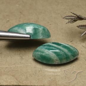 Amazonite Gemstones in 18.2 x 9.3 mm Size for Sale, Amazonite Stones in Medium Green Color