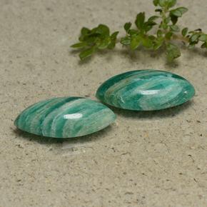 13.09 ctw Green Amazonite Stones, Natural Amazonite in Marquise Cabochon Shape for Sale