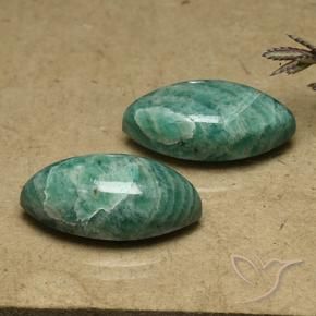 19.22 ctw Green Amazonite Stones, Natural Amazonite in Marquise Cabochon Shape for Sale