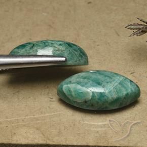 Amazonite Gemstones in 20.1 x 10.2 mm Size for Sale, Amazonite Stones in Pine Green Color