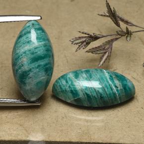 19.21 ctw Green Amazonite Gemstones, Amazonite Gems in Marquise Cabochon Shape for Sale.