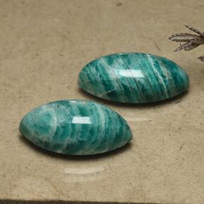 19.21 ctw Green Amazonite Stones, Natural Amazonite in Marquise Cabochon Shape for Sale