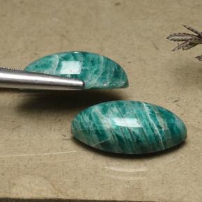 Amazonite Gemstones in 20 x 10 mm (calibrated) Size for Sale, Amazonite Stones in Blue-Green Color