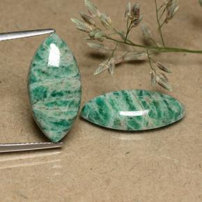 Cool Green Amazonite Gem - 6.4ct Marquise Cabochon (ID: 491736)