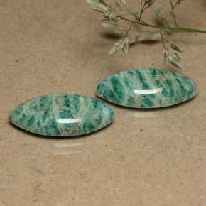 12.69 ctw Green Amazonite Stones, Natural Amazonite in Marquise Cabochon Shape for Sale
