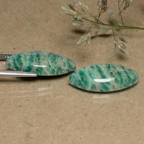Amazonite Gemstones in 20 x 10 mm (calibrated) Size for Sale, Amazonite Stones in Cool Green Color