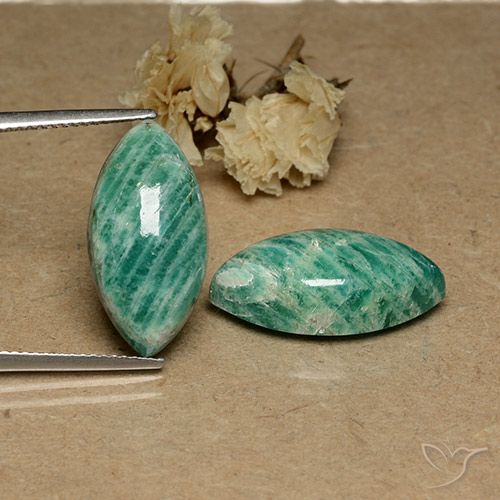 17.83 ct Green Amazonite, 20 x 10.2 mm Marquise Cut From Madagascar, Photo A