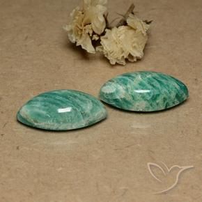 17.83 ctw Green Amazonite Stones, Natural Amazonite in Marquise Cabochon Shape for Sale