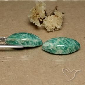 Amazonite Gemstones in 20 x 10.2 mm Size for Sale, Amazonite Stones in Medium Green Color