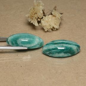 Amazonite Gemstones in 20 x 10 mm (calibrated) Size for Sale, Amazonite Stones in Pine Green Color