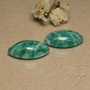 17.85 ctw Green Amazonite Stones, Natural Amazonite in Marquise Cabochon Shape for Sale